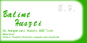 balint huszti business card